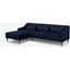 Picture of Herton Left Hand Facing Chaise End Sofa, Ink Blue Velvet