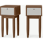 Picture of Campton Compact Set of 2 Bedside Tables, Dark Stain Oak & Grey