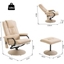 Picture of HOMCOM Reclining Massage Chair W/Footstool-Cream