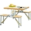 Picture of Outsunny Portable Folding Camping Picnic Table Party Field Kitchen Outdoor Garden BBQ Chairs Stools Set Wooden Wood