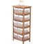 Picture of HOMCOM 5-Drawers Storage Unit, Wooden Frame W/Wicker Woven Baskets