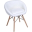 Picture of HOMCOM Faux Leather Lounge Chair W/Solid Wooden Legs-White
