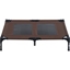 Picture of PawHut Large Elevated Dog Cat Sleep Bed Portable Camping Basket Raised Outdoor Indoor Mesh Pet Cot Metal Frame-Brown/Black Frame