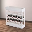Picture of HOMCOM 4-tier Wooden Wine Rack Board 24 Bottles Stackable Display Storage Holder Shelves Stand Kitchen Home w/Countertop (White)