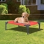 Picture of PawHut Elevated Pet Bed Portable Camping Raised Dog Bed w/ Metal Frame Black and Red (Small)