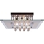 Picture of HOMCOM 5 Lights Crystal Chandelier Flush Rain Drop Ceiling Light Square Design Crystal Droplet Ceiling Fixture in Metal Plate and Bulbs