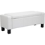 Picture of HOMCOM Ottoman Storage Chest Faux Leather Stool Bench Seat Bedding Blanket Box Home Furniture (White)