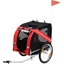 Picture of Pawhut Bicycle Pet Trailer in Steel Frame-Red/Black