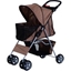 Picture of Pawhut Foldable Pet Stroller, Zipper Entry-Brown/Silver