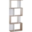 Picture of HOMCOM 4-tier S Shape Bookcase, Particle Board-White/Oak
