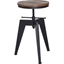 Picture of HOMCOM Swivel Bar Stool W/Wooden Top, Adjustable Height-Brown/Black