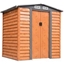 Picture of Outsunny 6ft x 5ft Metal Garden Shed House Hut Gardening Tool Storage with Foundation and Ventilation Brown 193L x 152W x 203H cm
