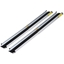 Picture of HOMCOM 2-piece 6 FT Wheelchair Ramp, Overall Length: 104.5-183 cm-Silver Metal/Black PVC