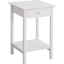 Picture of HOMCOM Wooden Bedside Table Cabinet W/ Drawer Shelf Storage End Side White Night Stand