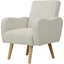 Picture of HOMCOM Linen Nordic Armchair Sofa Chair Solid Wood Living Room