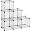 Picture of HOMCOM DIY 6 Cube Wire Storage Cabinet Organiser, 111L x 37W x 111Hcm-Black