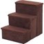 Picture of PawHut 3 Step Pet Stairs Foldable Portable Mobility Assistance w/ Washable Fleece Cover 41x19cm Brown