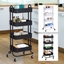 Picture of 4-Tier Rolling Utility Cart Mobile Storage Trolly Mesh Bottom Tray Organiser Kitchen Metal