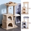 Picture of PawHut Multi-Level Cat Scratch Tree Condo Pet Activity Center with Sisal-Covered Scratching Posts Perch w/ Bed and Dangle Toy