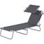 Picture of Outsunny Adjustable Lounger Seat with Sun Shade-Grey