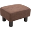 Picture of HOMCOM Linen Fabric Footstool Ottoman Cube w/ 4 Plastic Legs Black