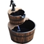 Picture of Outsunny Wooden Water Pump Fountain, 2 Tier-Fir Wood/Steel