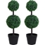 Picture of Outsunny PE Set of 2 Artificial Boxwood Ball Topiary Plant Tree's Green