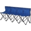 Picture of Outsunny 4-Seater Folding Steel Camping Bench w/ Cooler Bag Blue