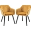 Picture of HOMCOM Velvet Tufted Set Of 2 Kitchen Dining Armchairs Mustard