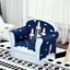 Picture of HOMCOM Kids Cartoon Rocket Wooden Frame Single Armchair Sofa Blue