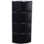 Picture of HOMCOM 4 Tier Wood Corner Shelf Unit Freestanding Fan Bookshelf Plants Stand Black
