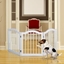 Picture of Pawhut Dog Gate Indoor Pet Fence Wooden Pet Gate Dog Safety Gate Dog Barrier For House-White
