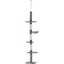 Picture of PawHut Cats Floor to Ceiling Scratching Post w/ 5-Tier Plush Leisure Platforms Grey