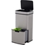 Picture of HOMCOM 72L Recycling Sensor Bin Stainless Steel 3 Compartments For Both Wet/Dry Waste w/Removable Lid Kitchen Home