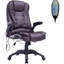 Picture of HOMCOM PU Leather Office Chair W/Massage Function, High Back-Brown