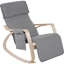 Picture of HOMCOM Rocking Chair W/Adjustable Footrest & Side Pocket-Grey