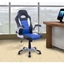 Picture of HOMCOM Racing Office Chair PU Leather Bucket Computer Chair Gaming Swivel Adjustable Desk Chair (Black & blue & white)