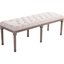 Picture of HOMCOM 56â€ Button Tufted Bench Bedside, Linen, 142Lx47Wx51H cm-Beige