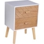 Picture of HOMCOM Nordic Style 2 Drawers Side Cabinet, 40Lx30Wx55.5H cm-White/Natural Wood Colour