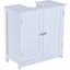 Picture of HOMCOM Toilet Bathroom Cabinet Tissue Storage Wooden Floor Stand White