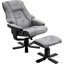 Picture of HOMCOM PU Leather Reclining 360 Swivel Armchair w/ Footstool Grey