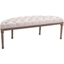 Picture of HOMCOM Rubber Wood Tufted Half-Circle Footstool Cream