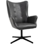 Picture of HOMCOM PU Leather Tufted Swivel Accent Chair Black
