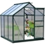 Picture of Outsunny Clear Polycarbonate Greenhouse Large Walk-In Green House Garden Plants Grow Galvanized Base Aluminium Frame w/ Slide Door (6ft x 6ft)