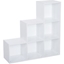 Picture of HOMCOM 3-tier Step 6 Cubes Storage Unit Particle Board Cabinet Bookcase Organiser Home Office Shelves-White