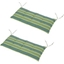 Picture of Outsunny Polyester Set Of 2 Swing Chair Cushion Green Stripes