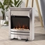 Picture of HOMCOM 2KW Electric Fireplace Pebble Burning Effect Heater Fire Flame Indoor Stove LED Lighting - Stainless Steel