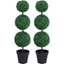 Picture of Outsunny PE Set of 2 Artificial Boxwood Three Balls Topiary Plant Tree's Green