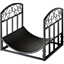 Picture of Outsunny Wrought Iron Inner Arced Wood Log Holder Indoor Outdoor Storage Shelf w/ Elegant Scrolls Rust-Resistant Stacker Black