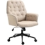 Picture of Vinsetto Tufted Desk Chair w/ Arm Rest on Wheels Beige